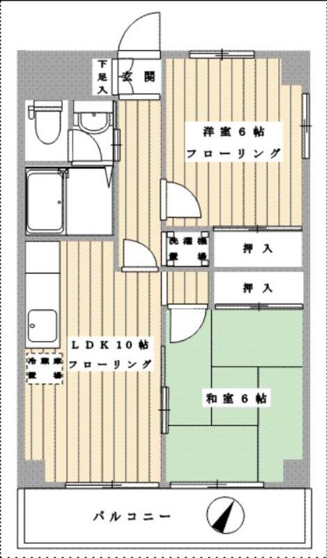 パレ岸町(2LDK/3階)の間取り写真