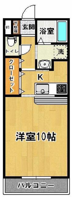 マンションプラチード(1K/1階)の間取り写真