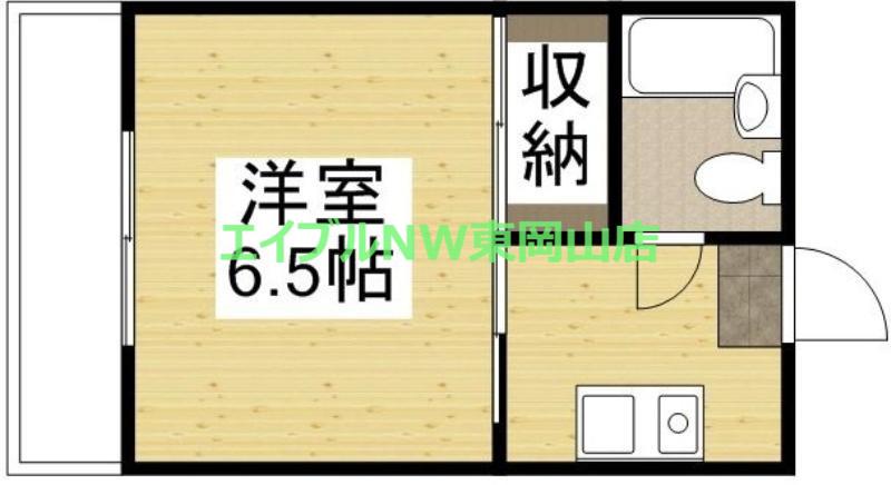 ドゥリーム浜(1K/4階)の間取り写真