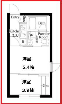 シーエルケー東十条(2K/2階)の間取り写真
