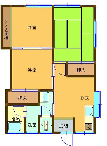 山口アパート(3DK/1階)の間取り写真