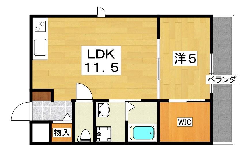 アークビルドI(1LDK/2階)の間取り写真