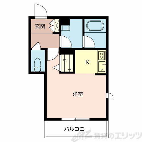 ノース・アルカディアII(ワンルーム/2階)の間取り写真