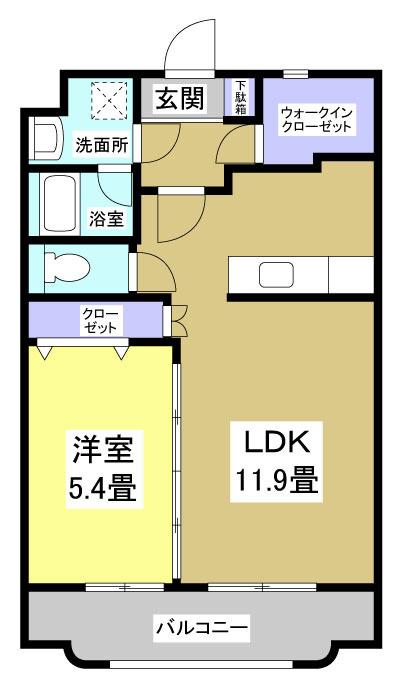PREMIST GOTO(1LDK/1階)の間取り写真