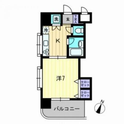 ベルレージュ二葉の里(1K/2階)の間取り写真