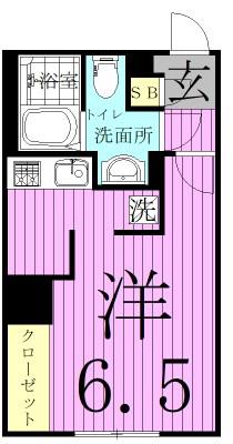 ER松戸(ワンルーム/5階)の間取り写真