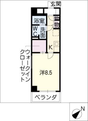 パークサイド神宮西(1K/3階)の間取り写真