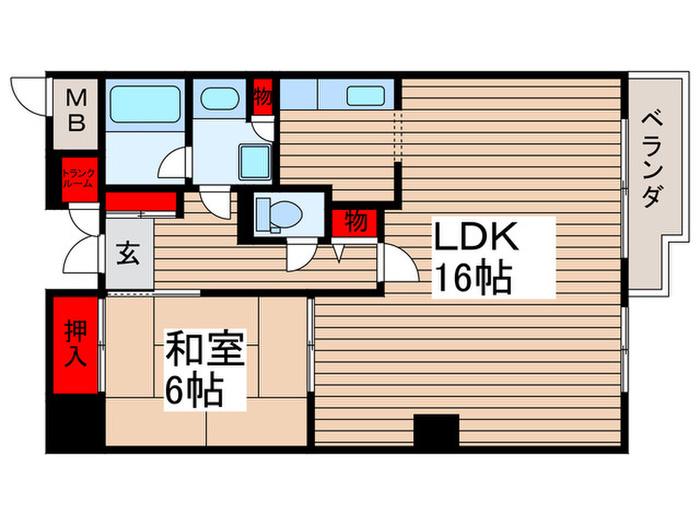 シティパーク津田沼(1LDK/11階)の間取り写真
