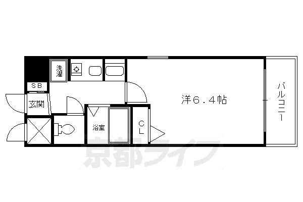 APEX京都新京極I(1K/7階)の間取り写真