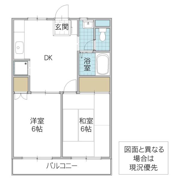 コダカホークマンション(2DK/3階)の間取り写真