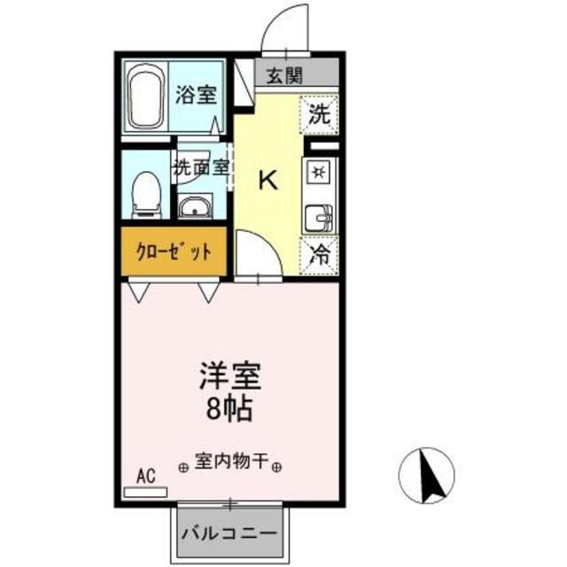 セブンヒルズラポート(1K/1階)の間取り写真