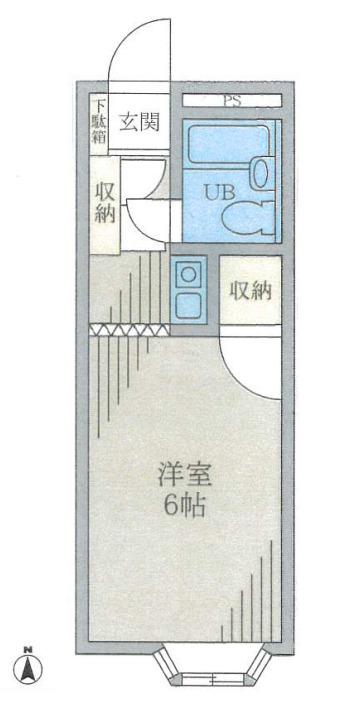 メトリブ21(1K/2階)の間取り写真