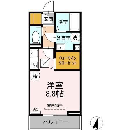 富士マンションII(ワンルーム/1階)の間取り写真