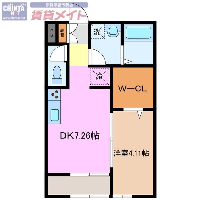 ラグランジュI(1DK/2階)の間取り写真