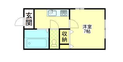 メゾン城下(1K/2階)の間取り写真