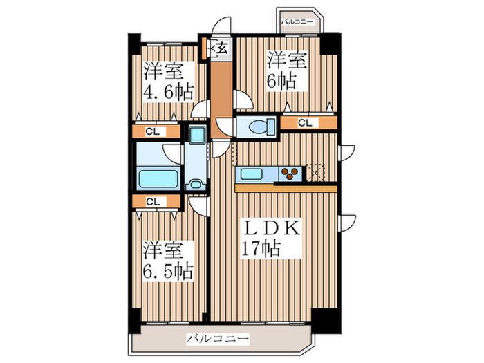 アンクレージュ(3LDK/7階)の間取り写真