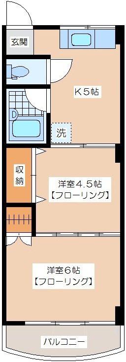 シルバーハイム(2K/3階)の間取り写真
