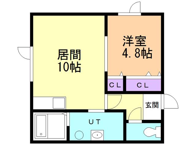 グリーンスタジオ(1LDK/2階)の間取り写真