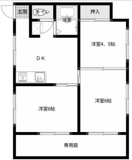 ラドーレ(3DK/1階)の間取り写真