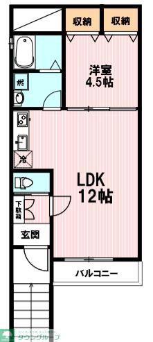 エトワール(1LDK/2階)の間取り写真