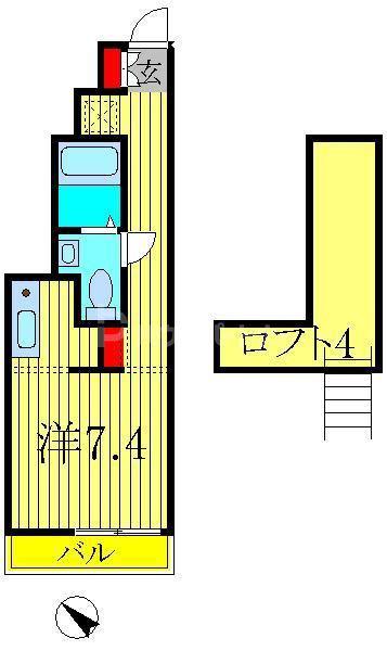 メゾン・ド・イールII(ワンルーム/2階)の間取り写真