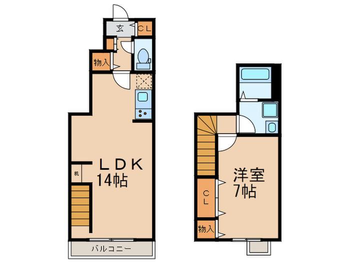 ヒル護国寺(1LDK/1階)の間取り写真