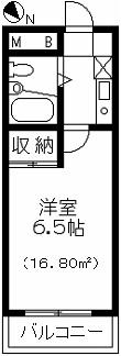 ラフォーレ日吉(1K/4階)の間取り写真