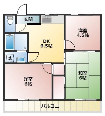 シティクニトラ(3DK/3階)の間取り写真
