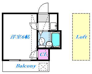 ラビリンス(1K/1階)の間取り写真