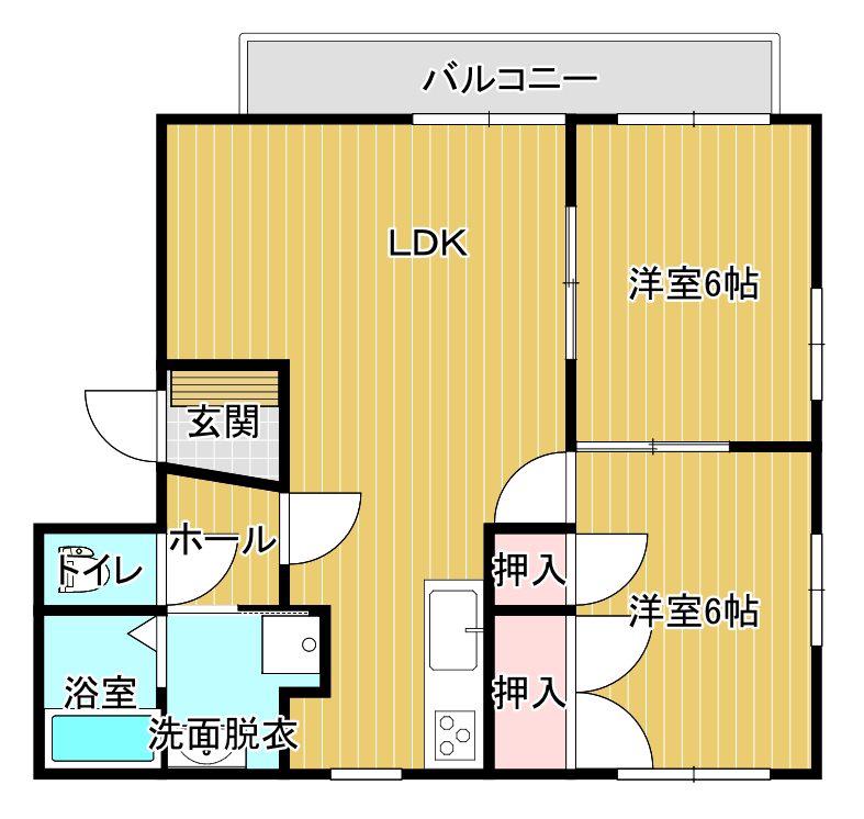 フォーレス桜木(2LDK/2階)の間取り写真
