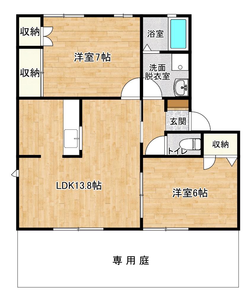 丸昭第7(2LDK/1階)の間取り写真