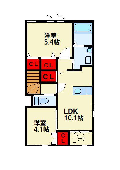 ラピュタ宮前(2LDK/2階)の間取り写真