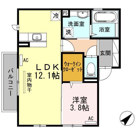 OK-ROOM東山(1LDK/2階)の間取り写真