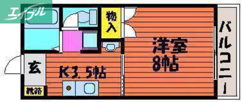 フラッツ野田(1K/1階)の間取り写真