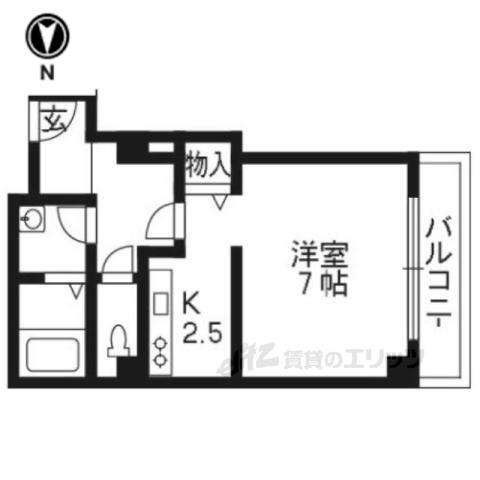 アルテハイム四条大宮(1K/3階)の間取り写真