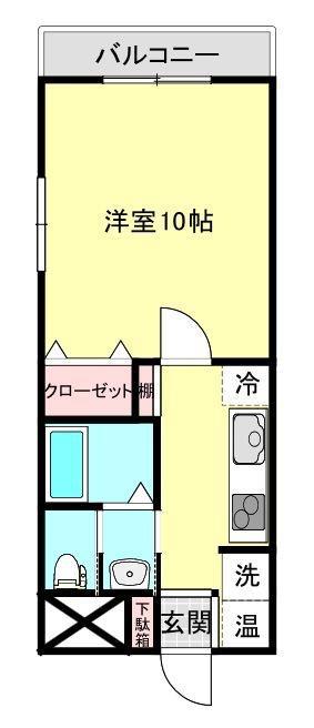ラ・パーチェ(1K/7階)の間取り写真