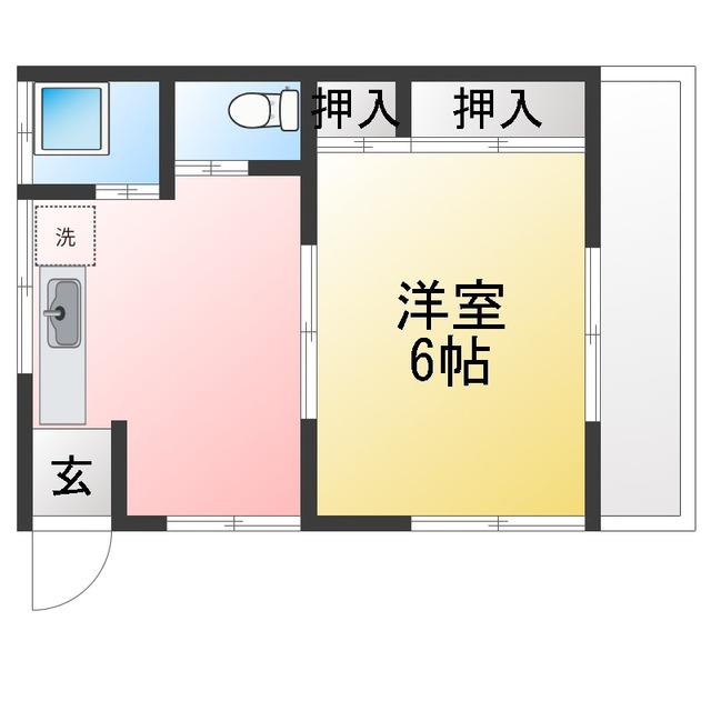 森屋荘B(1DK/1階)の間取り写真