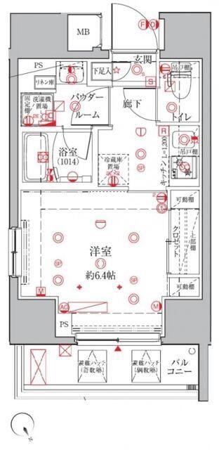 クレイシアアイズ三田(1K/3階)の間取り写真