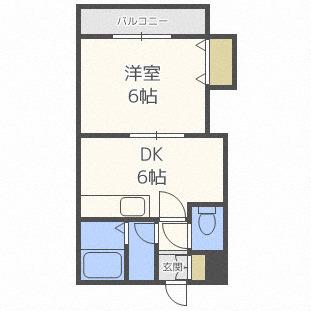 リゾルテ白石(1DK/1階)の間取り写真