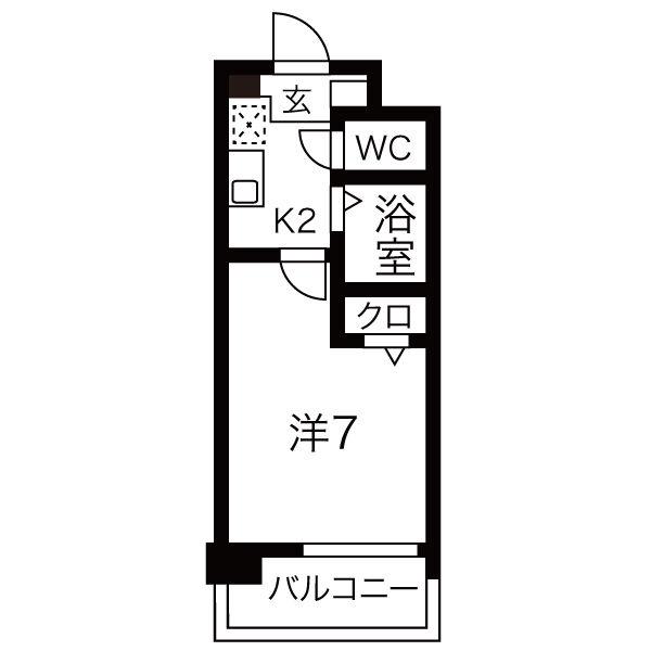 グレートトレジャー章貴(1K/2階)の間取り写真