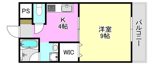ルミエールMORI(1K/2階)の間取り写真
