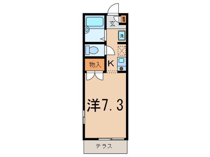 ブランドール上野毛A(1K/1階)の間取り写真