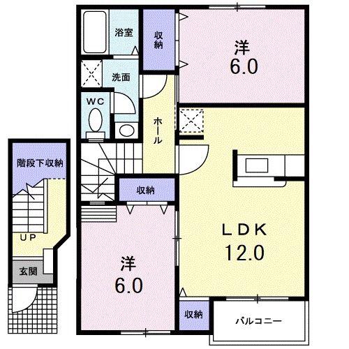メゾンアベニール I(2LDK/2階)の間取り写真
