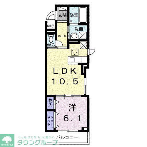 クラリエートII(1LDK/1階)の間取り写真