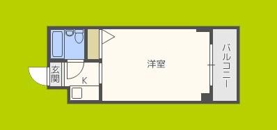 アパートメント東淀川II(ワンルーム/3階)の間取り写真