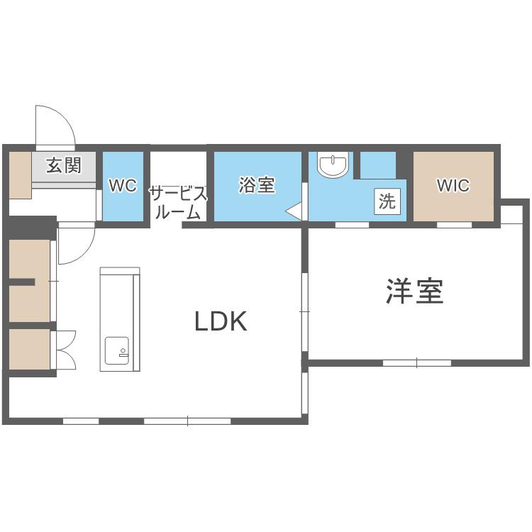 RーFINO札幌桑園(1LDK/5階)の間取り写真