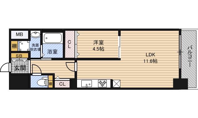 大拓メゾン鶴見(1LDK/7階)の間取り写真