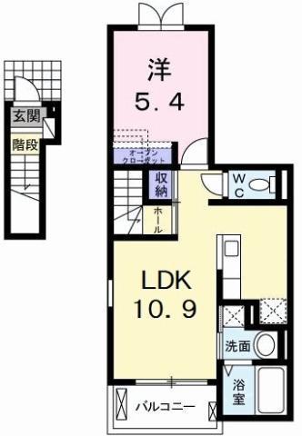 グラン・ソレイユ(1LDK/2階)の間取り写真
