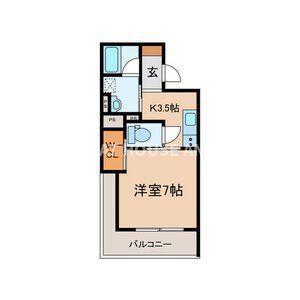 ECRASOLE安城(1K/4階)の間取り写真
