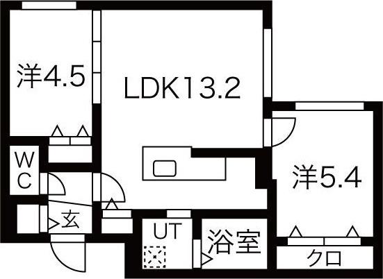 MA豊平公園(2LDK/2階)の間取り写真